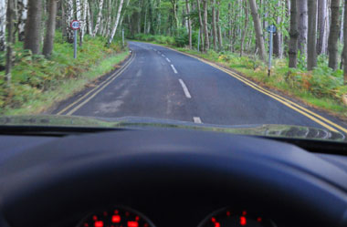 Test driving a car